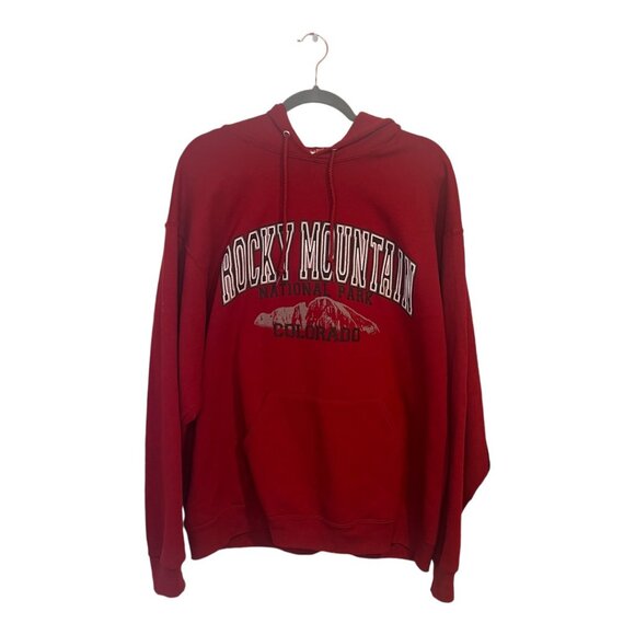 Rocky Mountain National Park Maroon Sweatshirt Old School Style - Picture 2 of 6